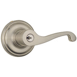 Brinks Push Pull Rotate Glenshaw Satin Nickel Entry Lever KW1 1.75 in.