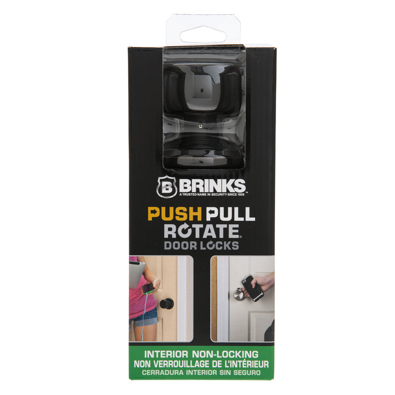 Brinks Push Pull Rotate Stafford Oil Rubbed Bronze Passage Knob KW1 1.75 in.