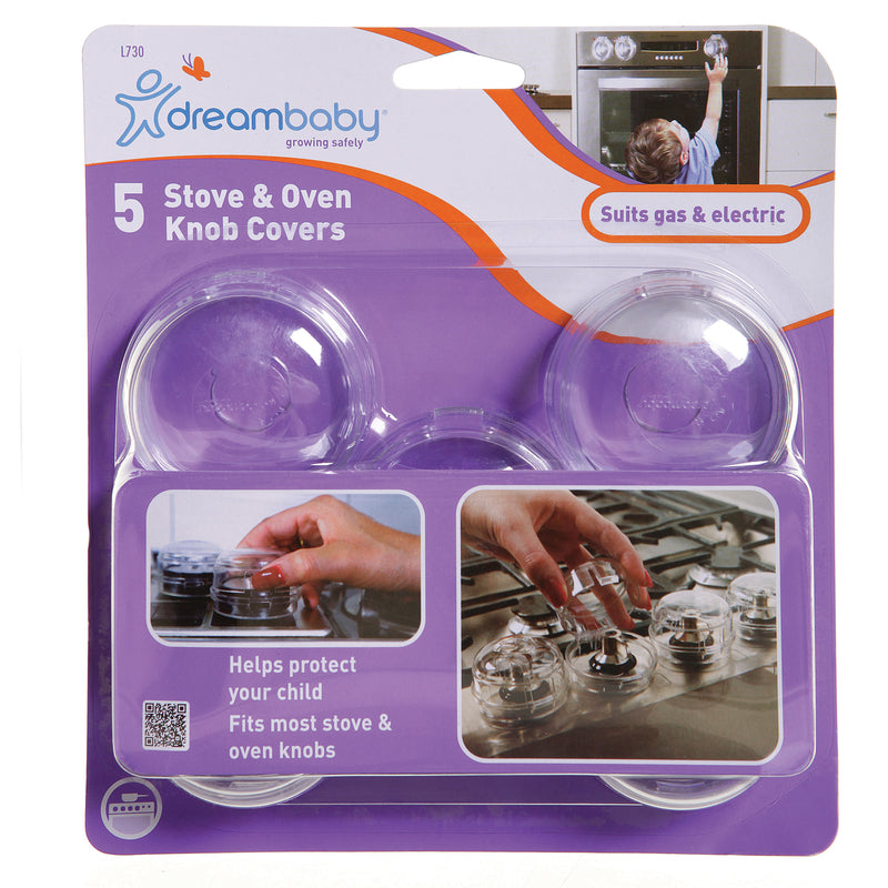 Dreambaby Clear Plastic Stove Knob Covers 5 pk