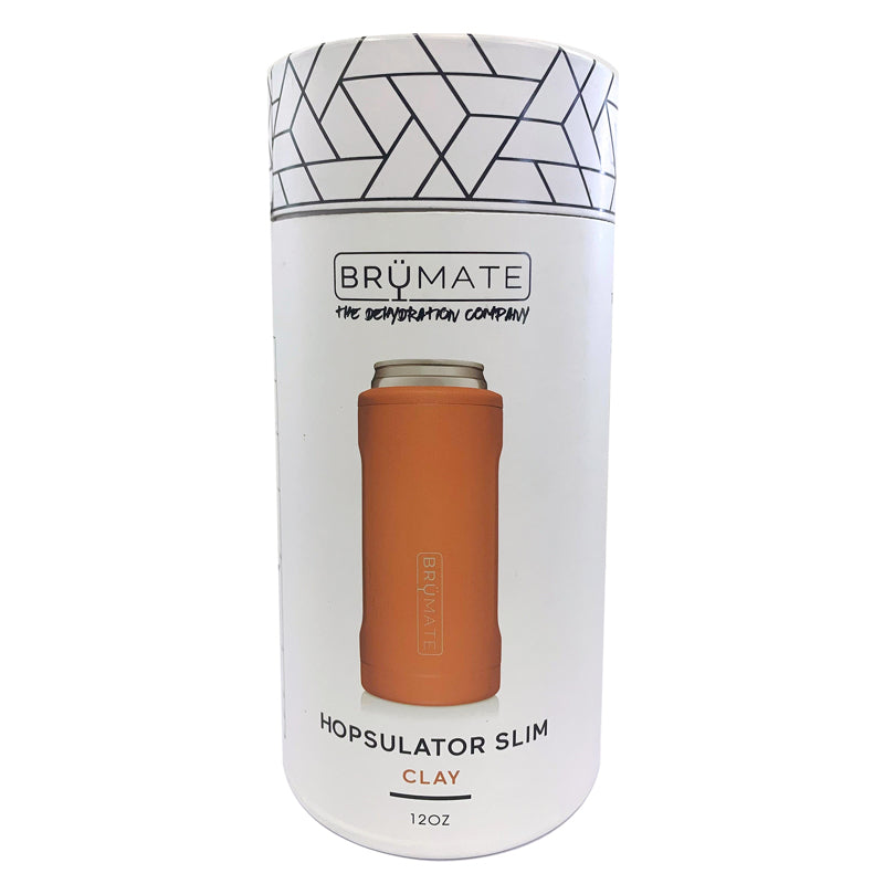 BruMate Hopsulator Slim 12 oz Slim Matte Clay BPA Free Vacuum Insulated Tumbler