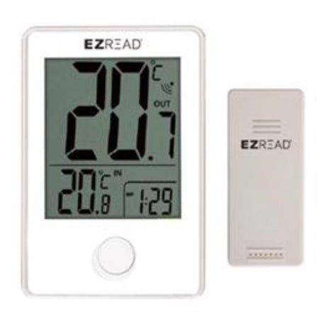 CLOCK/THERMOMETER WHT