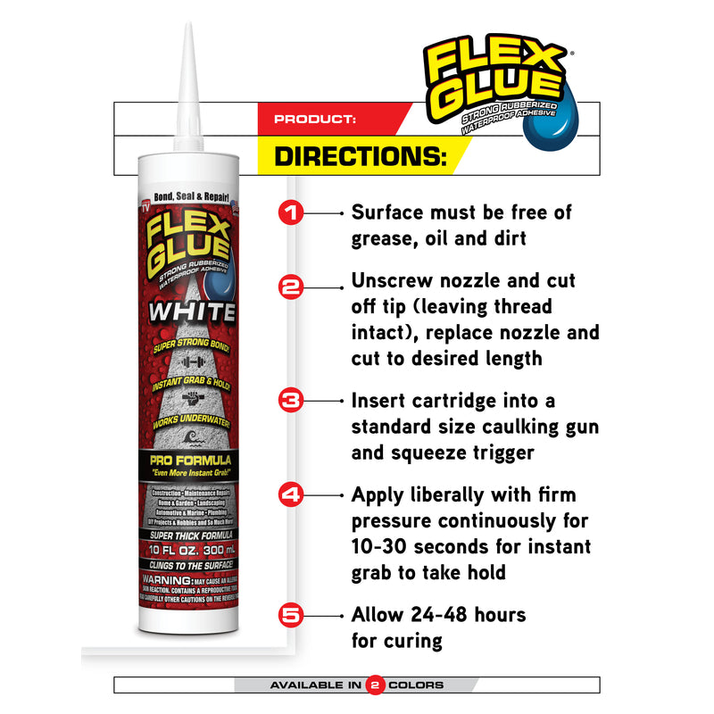 Flex Seal Family of Products Flex Glue Clear Rubberized Waterproof Adhesive 9 oz