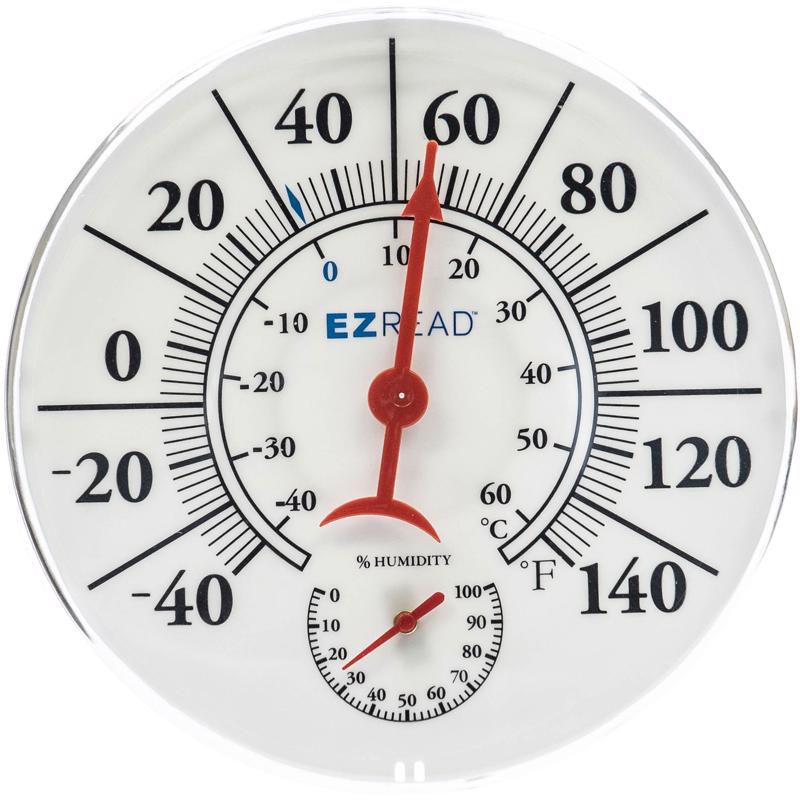 HYGRO/THERMO WHITE 8"