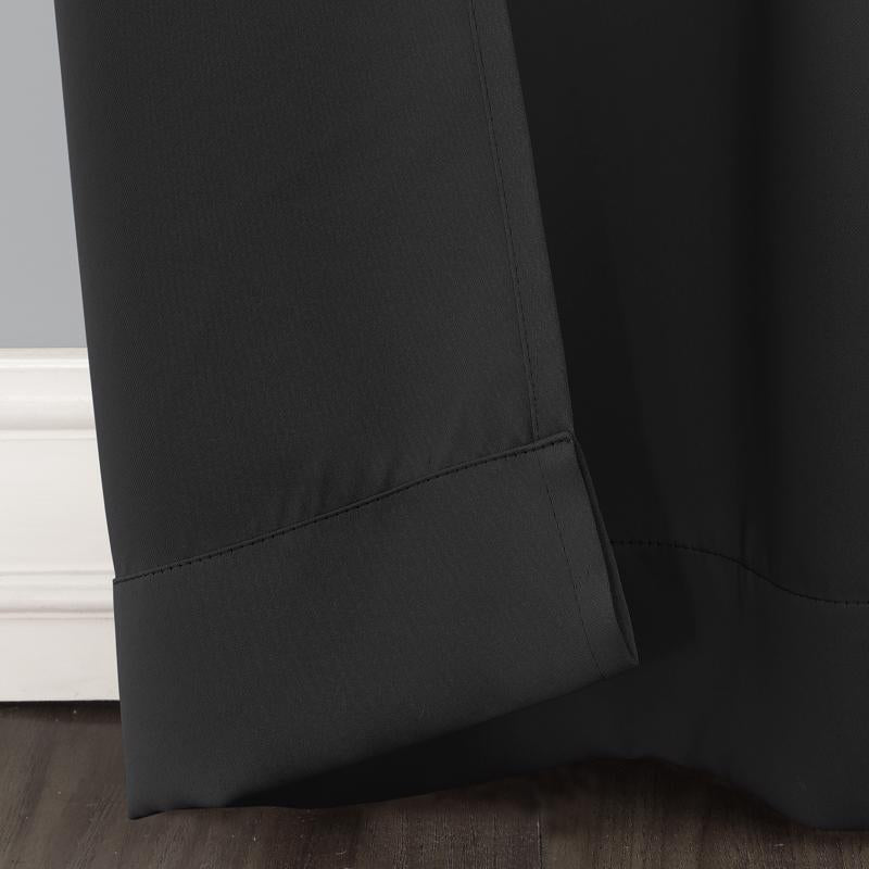 Sun Zero Norwich Black Blackout Curtains 80 in. W X 84 in. L