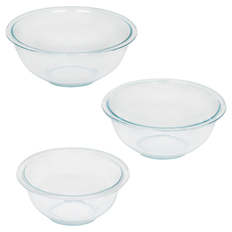 Pyrex Smart Essentials 3 pk Glass Clear Mixing Bowl Set 3 pc