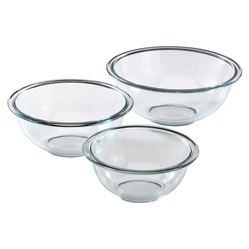 Pyrex Smart Essentials 3 pk Glass Clear Mixing Bowl Set 3 pc