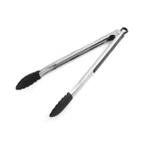 Farberware Black/Silver Silicone/Stainless Steel Tongs