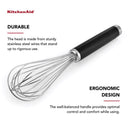 KitchenAid Black/Silver ABS Plastic/Stainless Steel Whisk