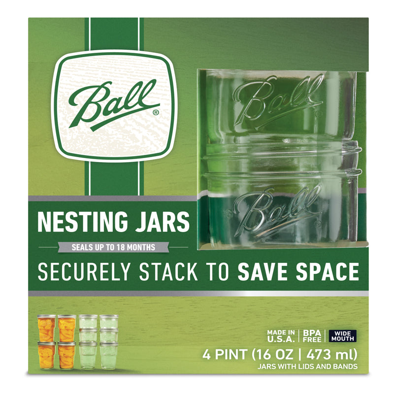 NESTING JAR GLASS 16OZ