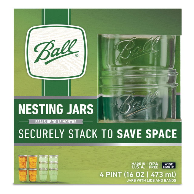 NESTING JAR GLASS 16OZ