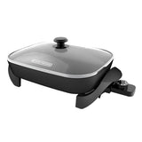Black+Decker Glass/Stainless Steel Electric Skillet Black/Silver