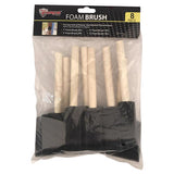 FOAM BRUSH WOOD 8PK