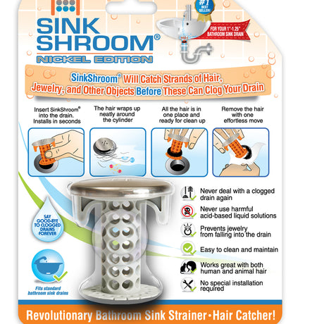 SinkShroom 1.75 in. Nickel Silicone Sink Strainer