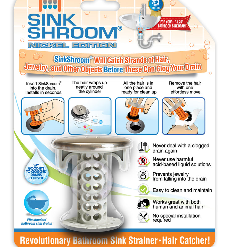 SinkShroom 1.75 in. Nickel Silicone Sink Strainer