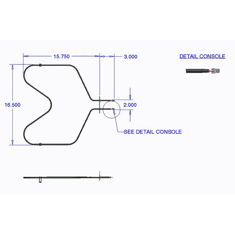 Range Kleen Stainless Steel Oven Replacement Element 16.5 in. W X 18.75 in. L