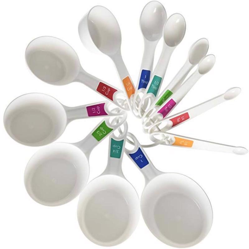 Farberware Plastic White Measuring Spoon and Cup Set