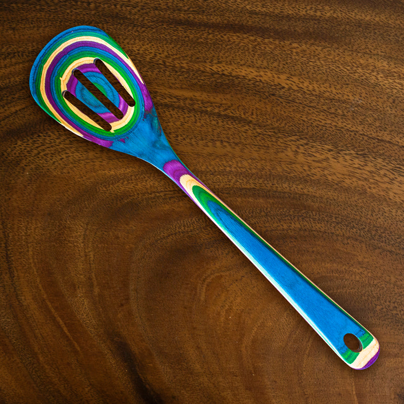 Totally Bamboo Baltique Multicolored Birch Wood Slotted Spoon