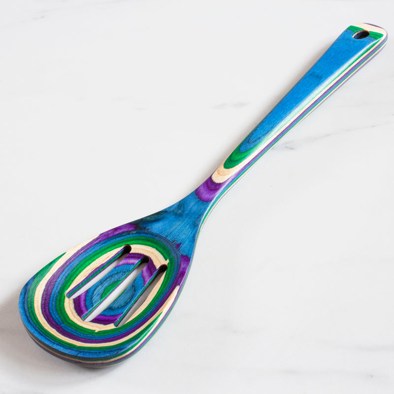 Totally Bamboo Baltique Multicolored Birch Wood Slotted Spoon