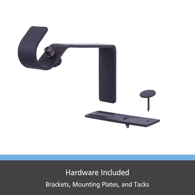 Kenney Fast Fit Matte Black Curtain Rod Bracket 5/8 in. L