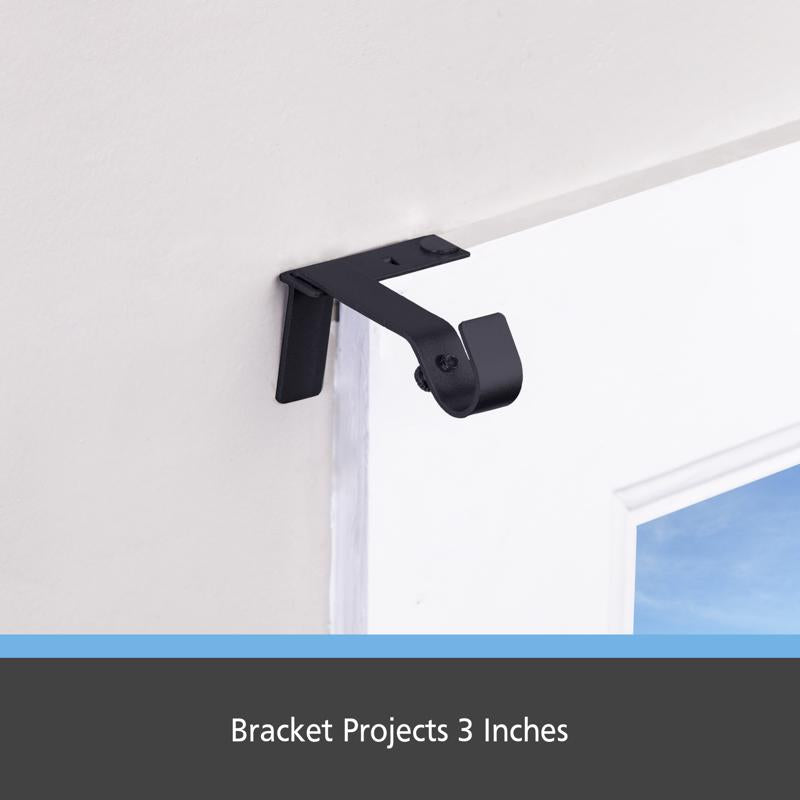 Kenney Fast Fit Matte Black Curtain Rod Bracket 5/8 in. L