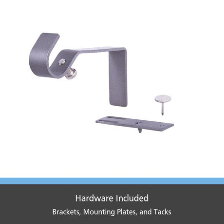 Kenney Fast Fit Pewter Gray Curtain Rod Bracket 5/8 in. L