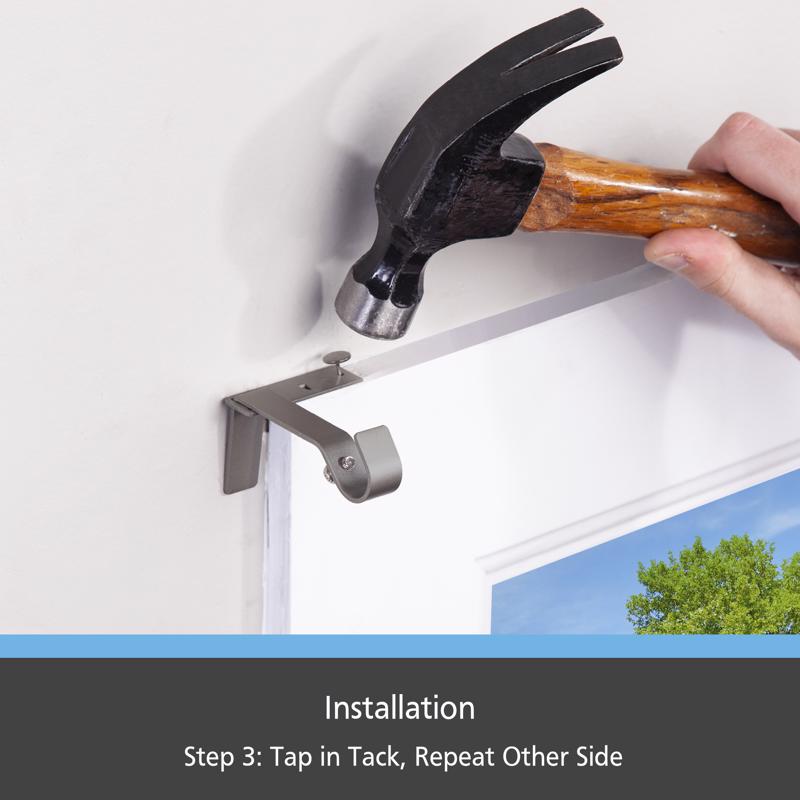 Kenney Fast Fit Pewter Gray Curtain Rod Bracket 5/8 in. L