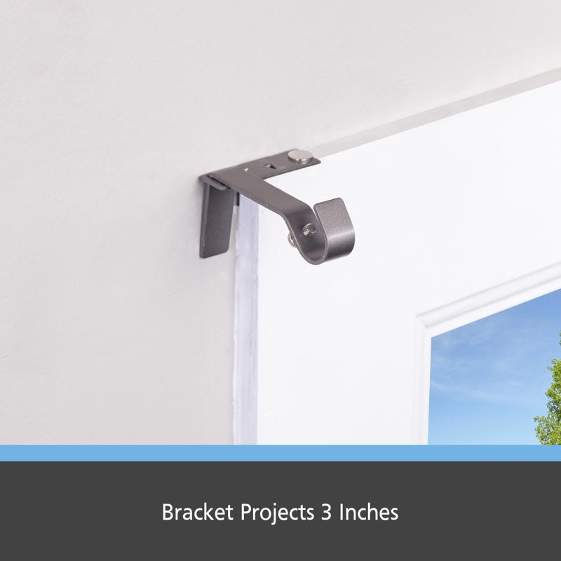 Kenney Fast Fit Pewter Gray Curtain Rod Bracket 5/8 in. L