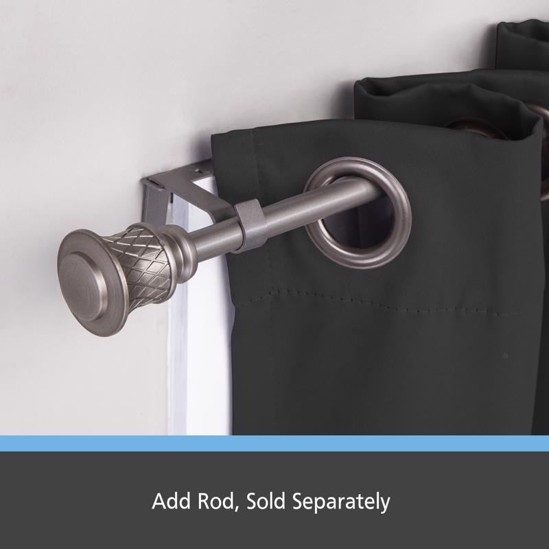 Kenney Fast Fit Pewter Gray Curtain Rod Bracket 5/8 in. L