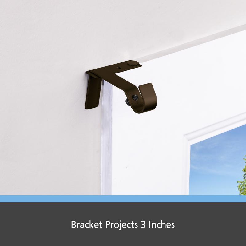 Kenney Fast Fit Oil Rubbed Bronze Brown Curtain Rod Bracket 5/8 in. L