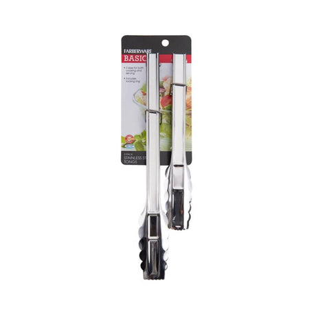 Farberware Silver Stainless Steel Locking Tongs