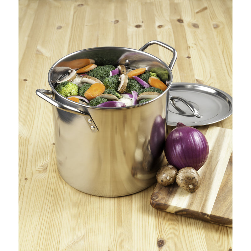McSunley Stainless Steel Stock Pot 12.25 in. 20 qt Silver