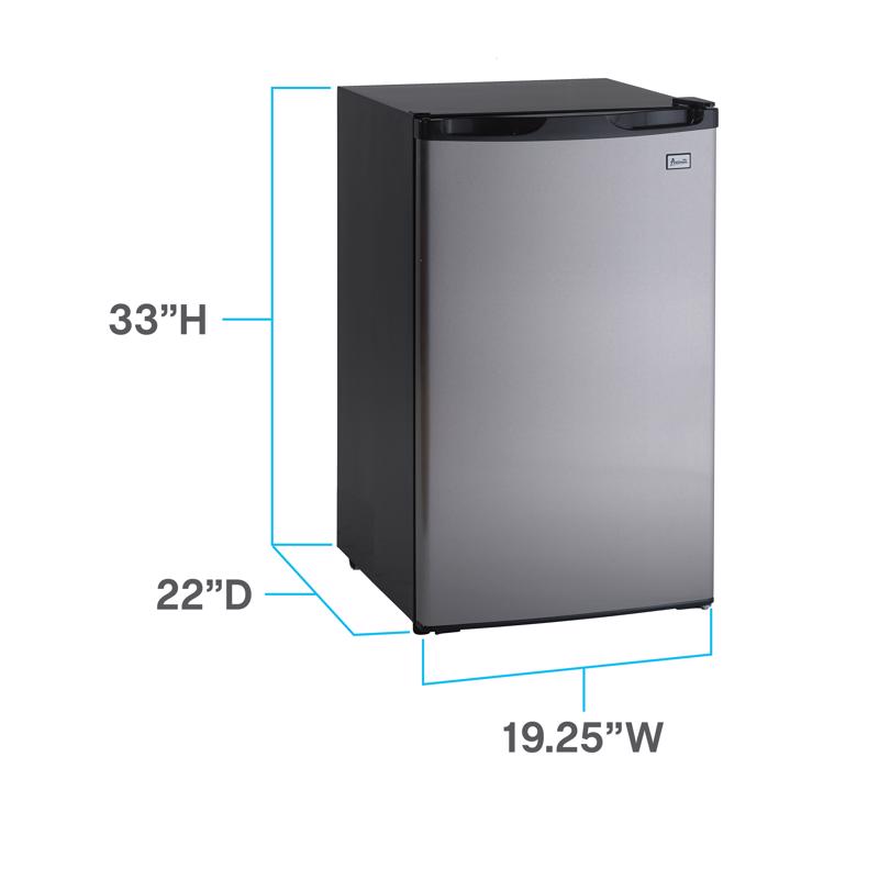 Avanti 4.4 cu ft Black/Silver Stainless Steel Compact Refrigerator 228 W