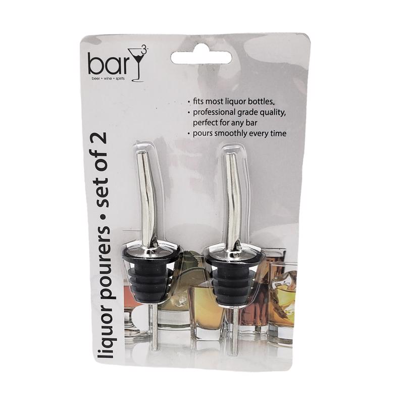BarY3 Black/Silver Stainless Steel Liquor Pourer