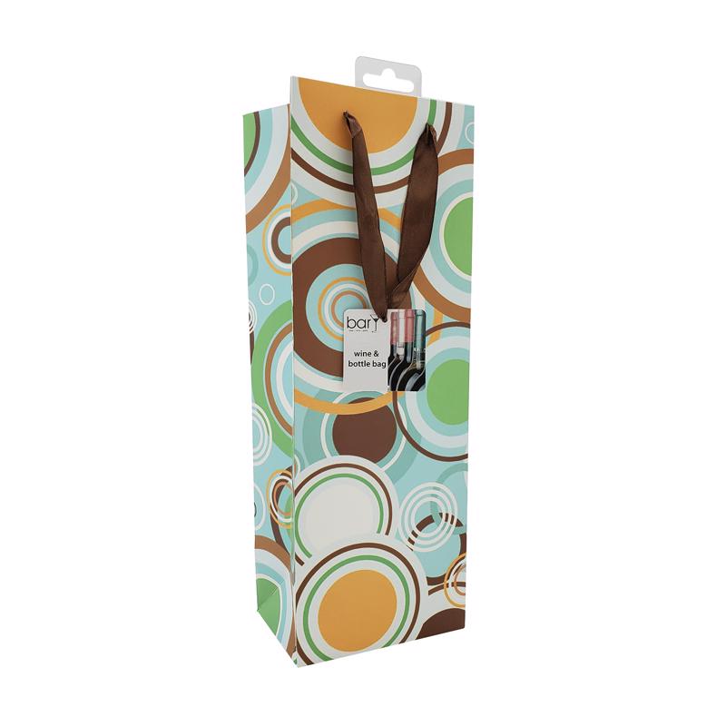 BarY3 12 lb. capacity Multicolored Paper Bottle Gift Bag