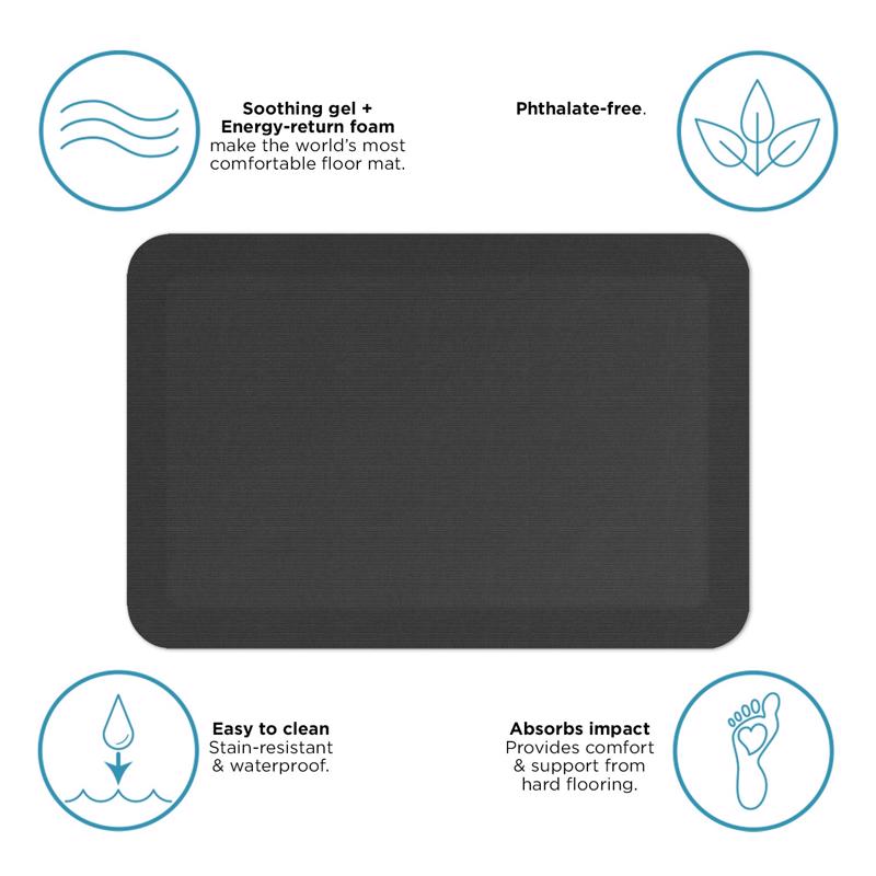 Gel Pro 20 in. W X 30 in. L Charcoal Polyurethane Foam Anti Fatigue Mat