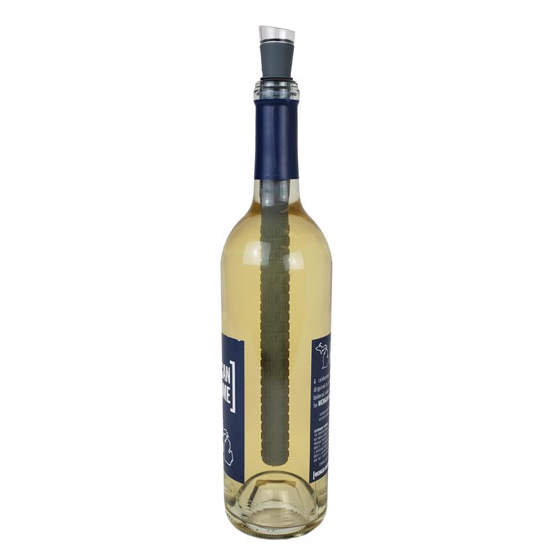BarY3 Black/Clear Silicone Wine Chill Stick and Pourer