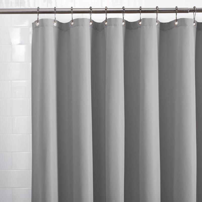 Zenna Home 72 in. H X 70 in. W Gray Solid Shower Curtain Liner Fabric