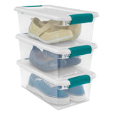 Sterilite 6 qt Clear/White Latch Storage Box 4-7/8 in. H X 14-1/8 in. W X 7-5/8 in. D Stackable