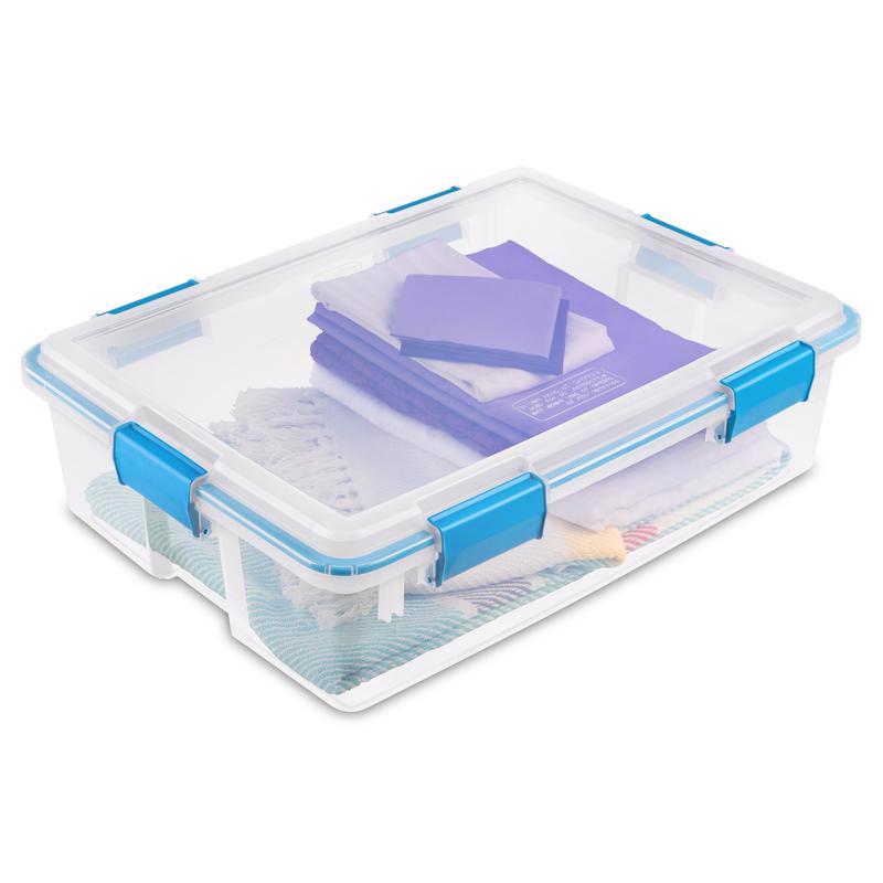 Sterilite 37 qt Clear Latch Storage Box 7 in. H X 18 in. W X 24 in. D Stackable