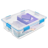 Sterilite 37 qt Clear Latch Storage Box 7 in. H X 18 in. W X 24 in. D Stackable