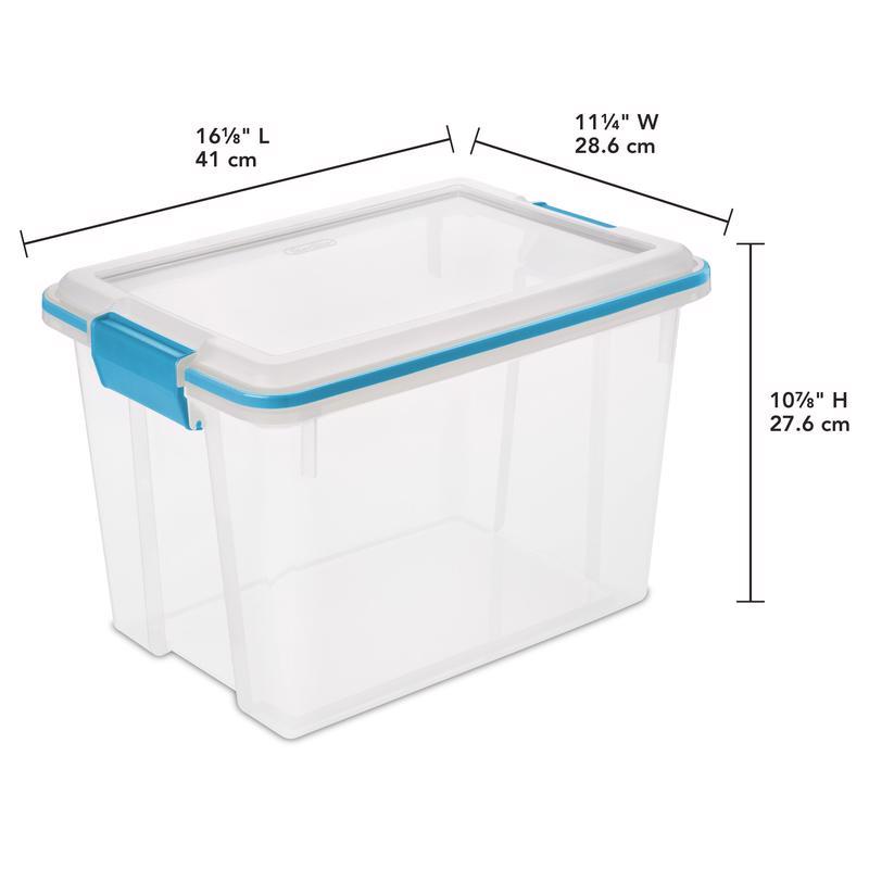 Sterilite 20 qt Clear Latch Storage Box 10.875 in. H X 11.25 in. W X 16.125 in. D Stackable