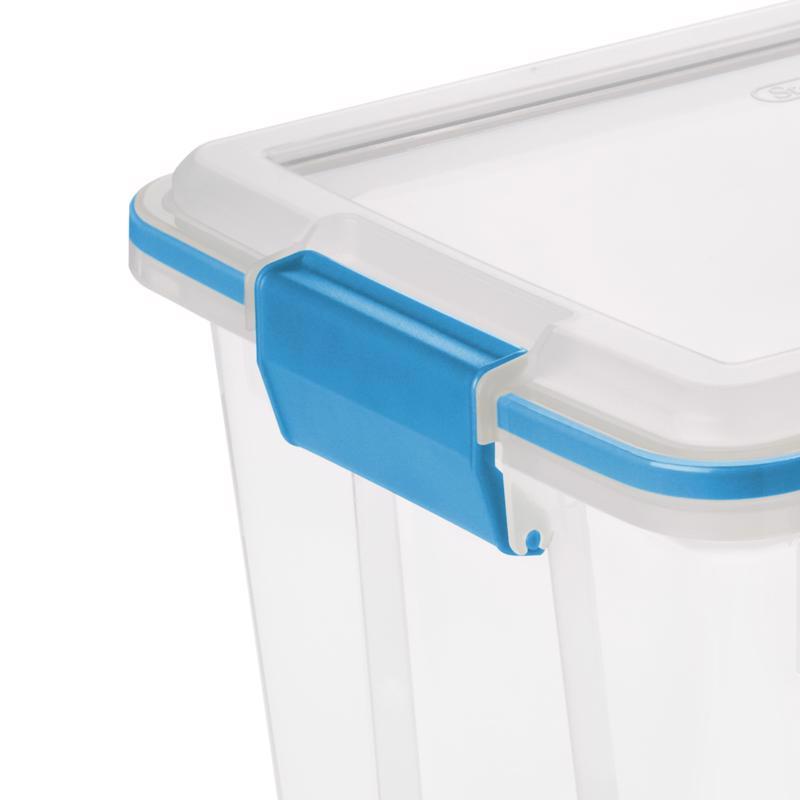 Sterilite 20 qt Clear Latch Storage Box 10.875 in. H X 11.25 in. W X 16.125 in. D Stackable