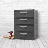 Sterilite 11.9 cu ft Gray Drawer Organizer 35.75 in. H X 25.625 in. W X 19.25 in. D Stackable