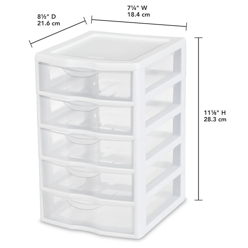 Sterilite 1.7 cu ft White Drawer Organizer 11.125 in. H X 7.25 in. W X 8.5 in. D Stackable