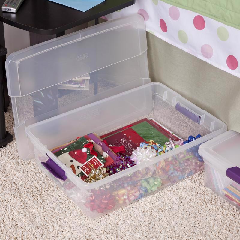 Sterilite 32 qt Clear Latch Storage Box 6.5 in. H X 16.375 in. W X 23.625 in. D Stackable