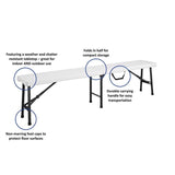 Cosco White Plastic Casual Folding Bench 1 pk
