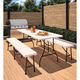 Cosco White Plastic Casual Folding Bench 1 pk