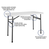 Cosco Casual 24.05 in. W X 48 in. L Rectangular Folding Table