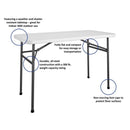 Cosco Casual 24.05 in. W X 48 in. L Rectangular Folding Table