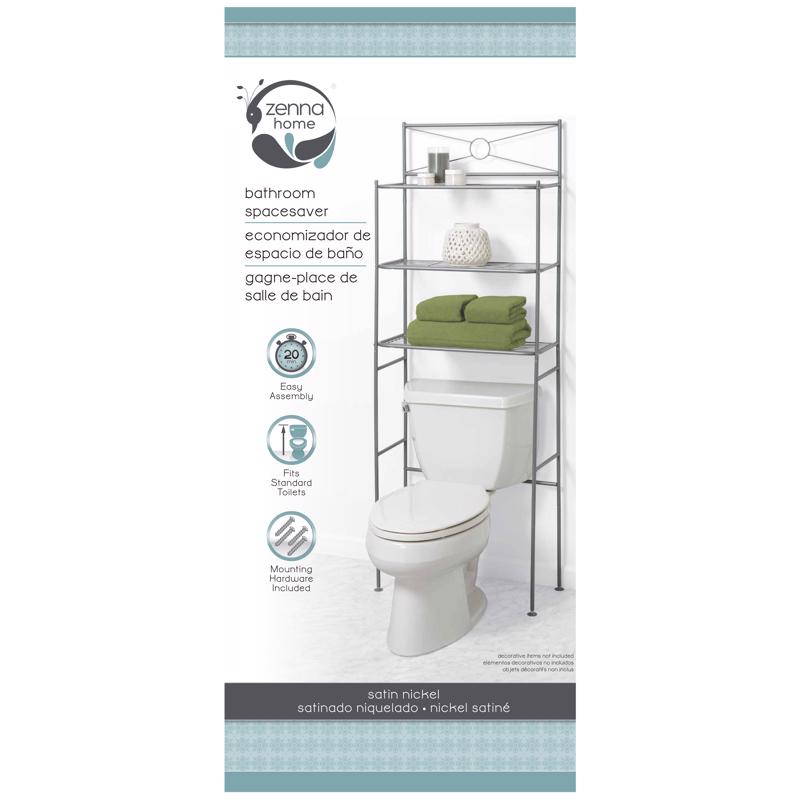 Zenna Home 64.6 in. H X 23.6 in. W X 10.37 in. L Satin Nickel Silver Space Saver
